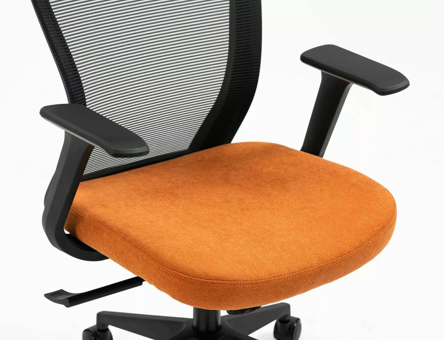 Въртящ се стол – оранжев/черен