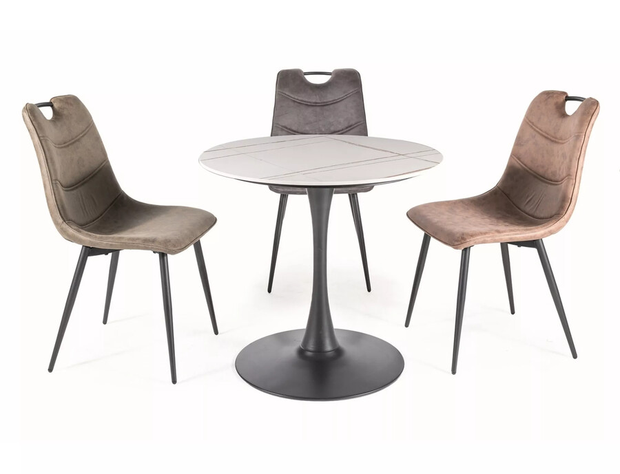 Стол с дръжка – кафяв/черен