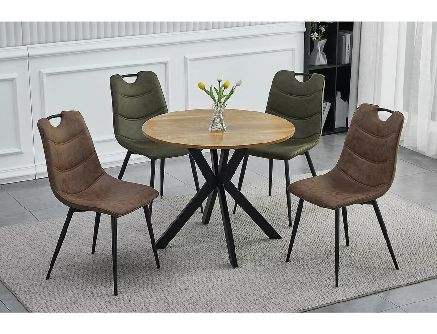 Стол с дръжка – кафяв/черен