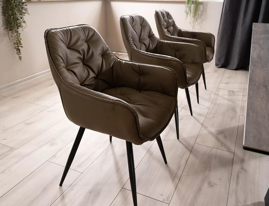 Стол – изкуствена кожа – маслина