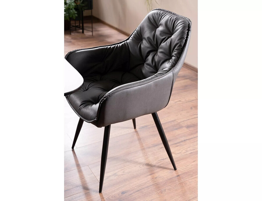 Стол изкуствена кожа – сив