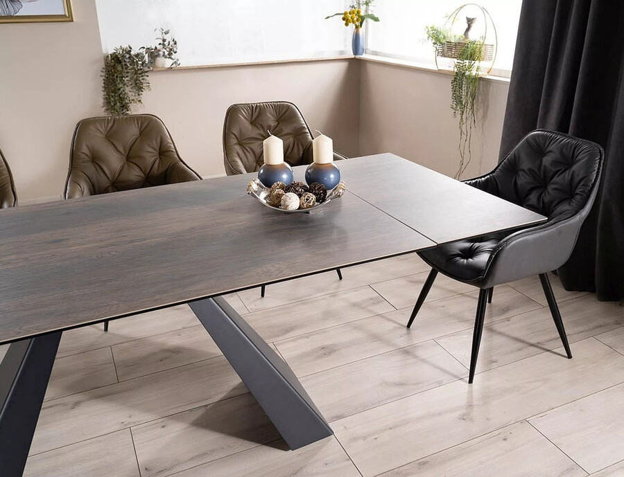 Стол изкуствена кожа – сив