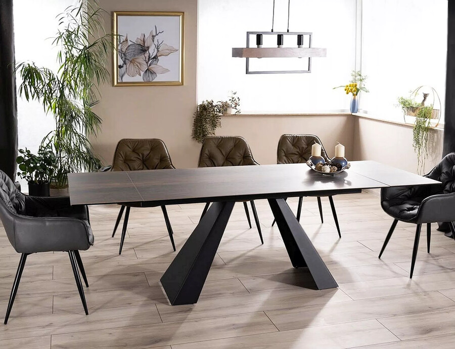 Стол изкуствена кожа – сив