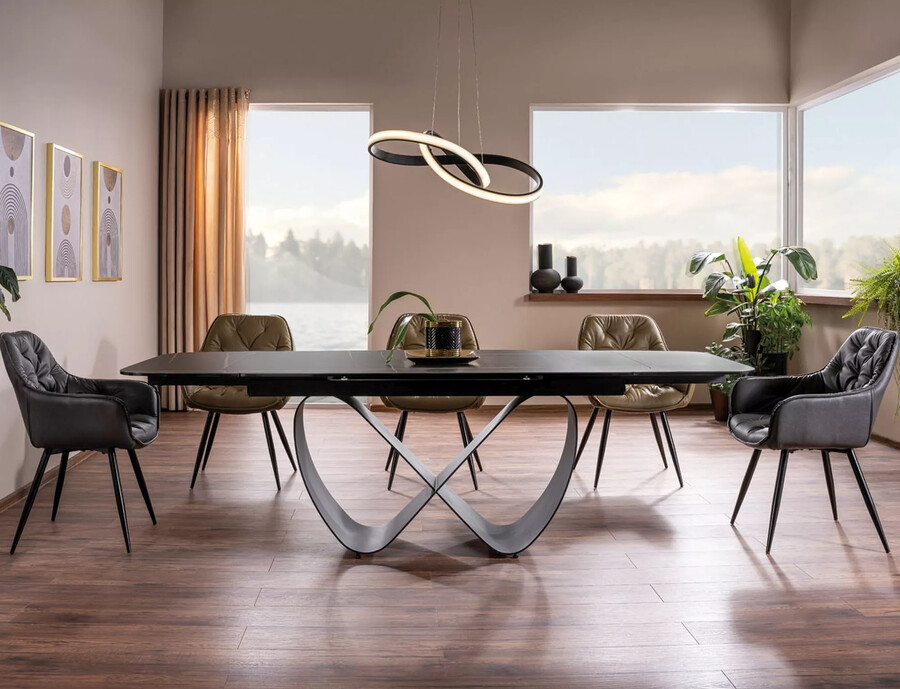 Стол – изкуствена кожа – маслина