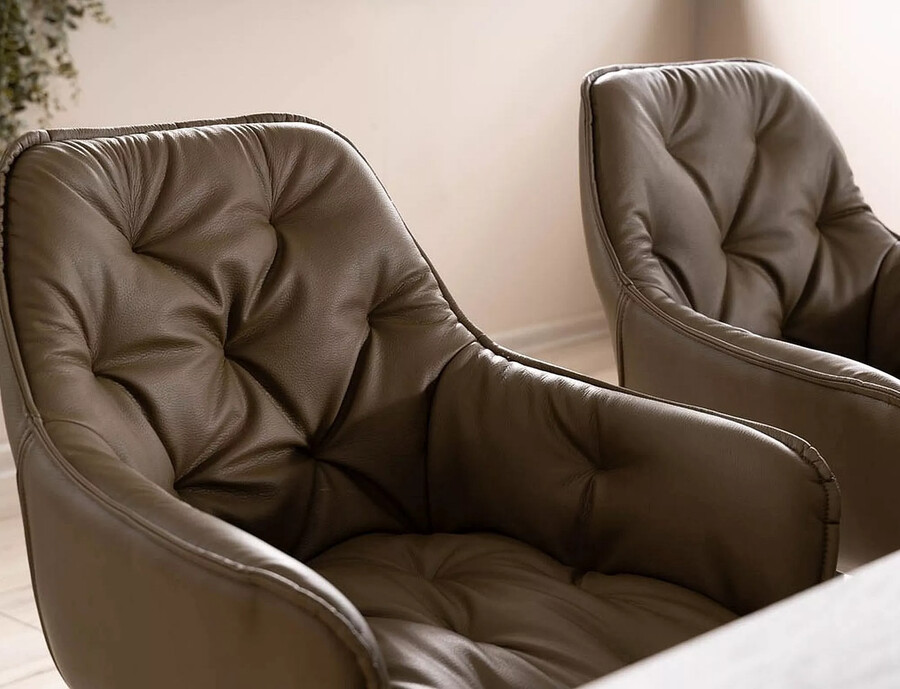 Стол – изкуствена кожа – маслина