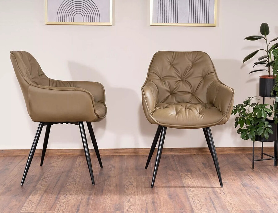 Стол – изкуствена кожа – маслина