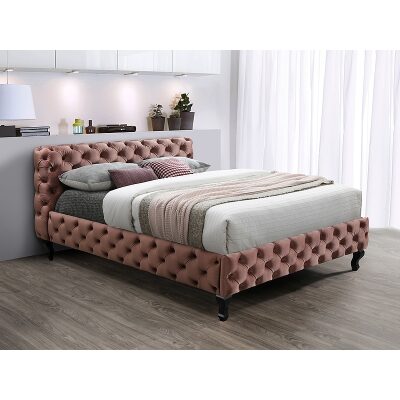 Кадифено легло 160x200см - антично розов