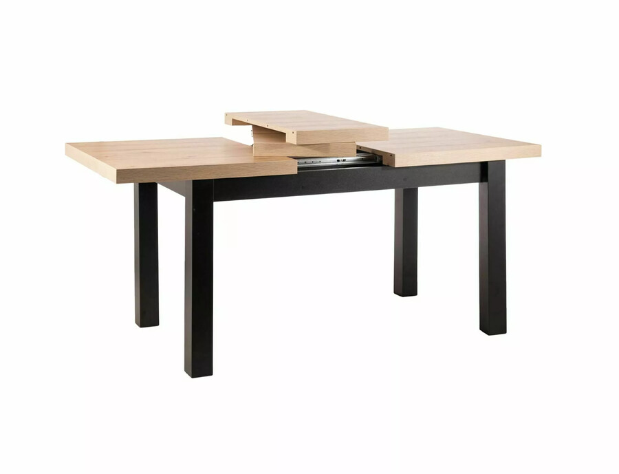 Разтегателна маса 140/218×80 – занаятчийски дъб/черно