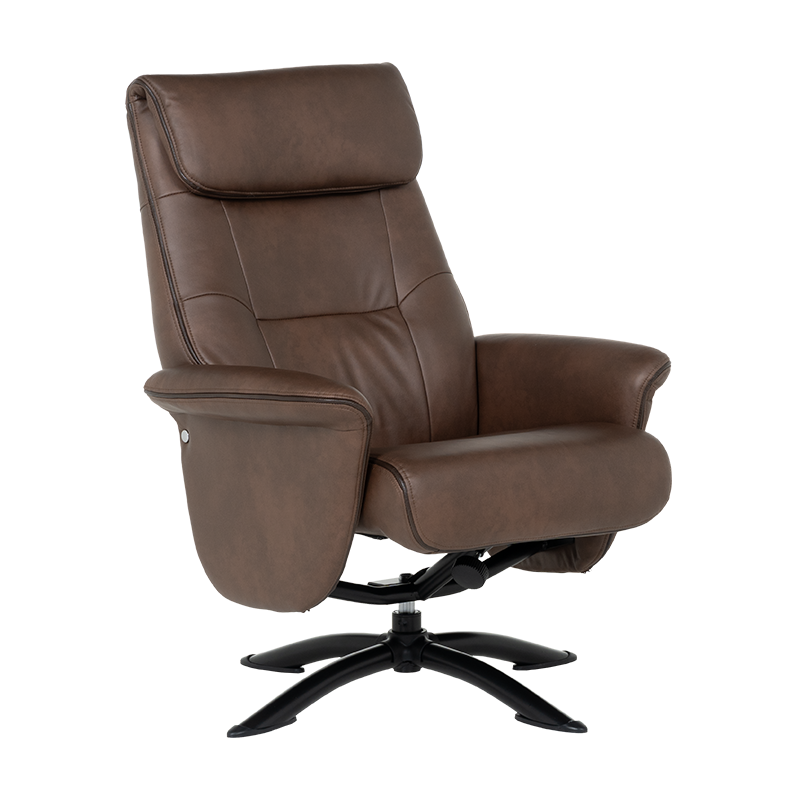 Кресло с табуретка – кафяво