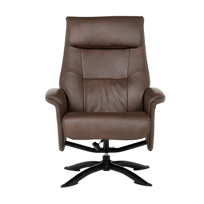 Кресло с табуретка – кафяво