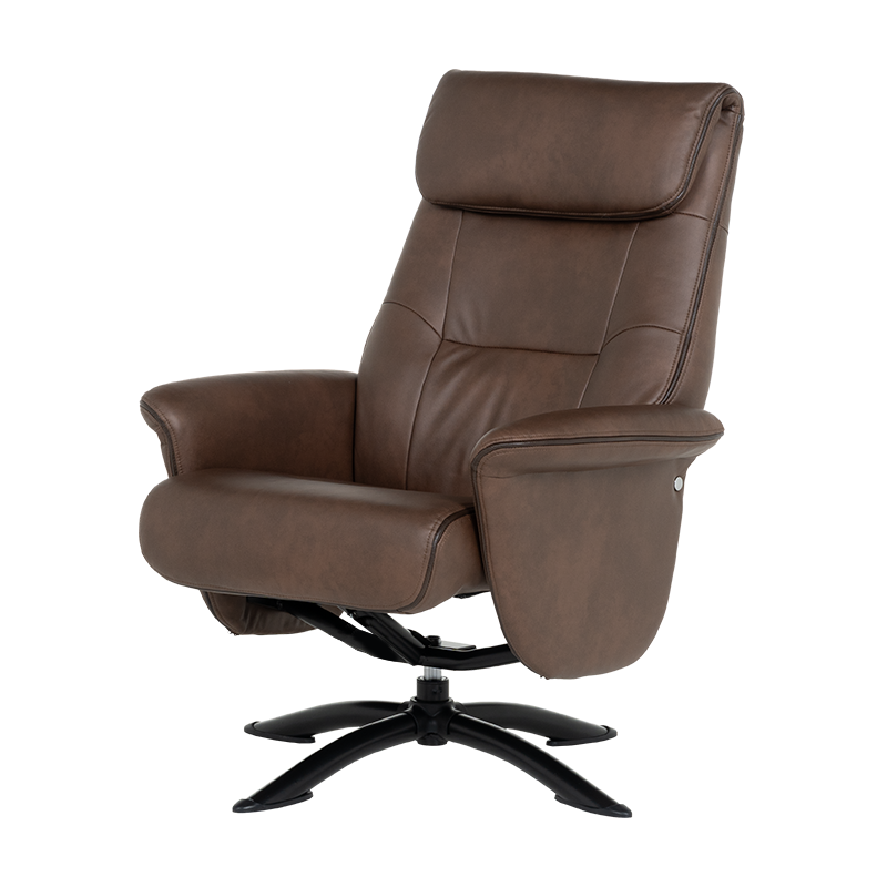 Кресло с табуретка – кафяво