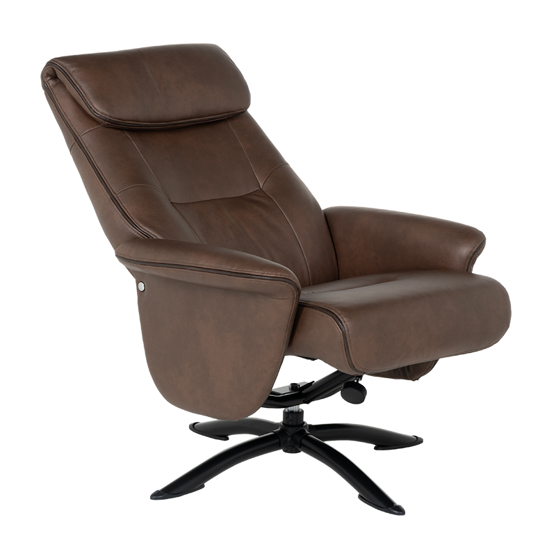 Кресло с табуретка – кафяво