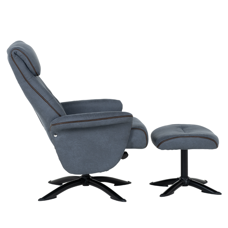 Кресло с табуретка EMA – синьо