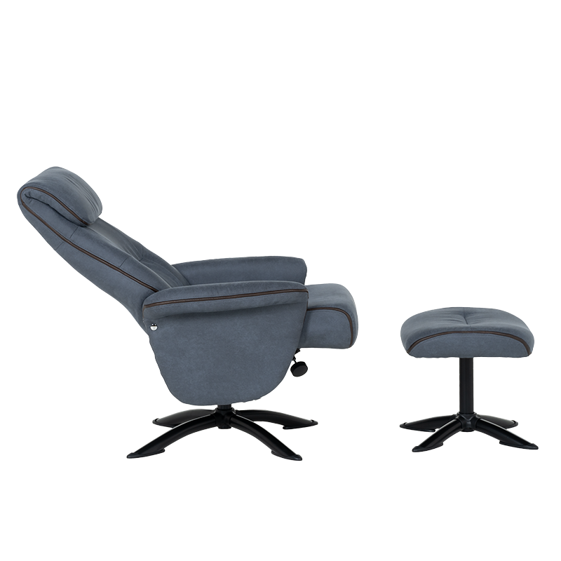 Кресло с табуретка EMA – синьо