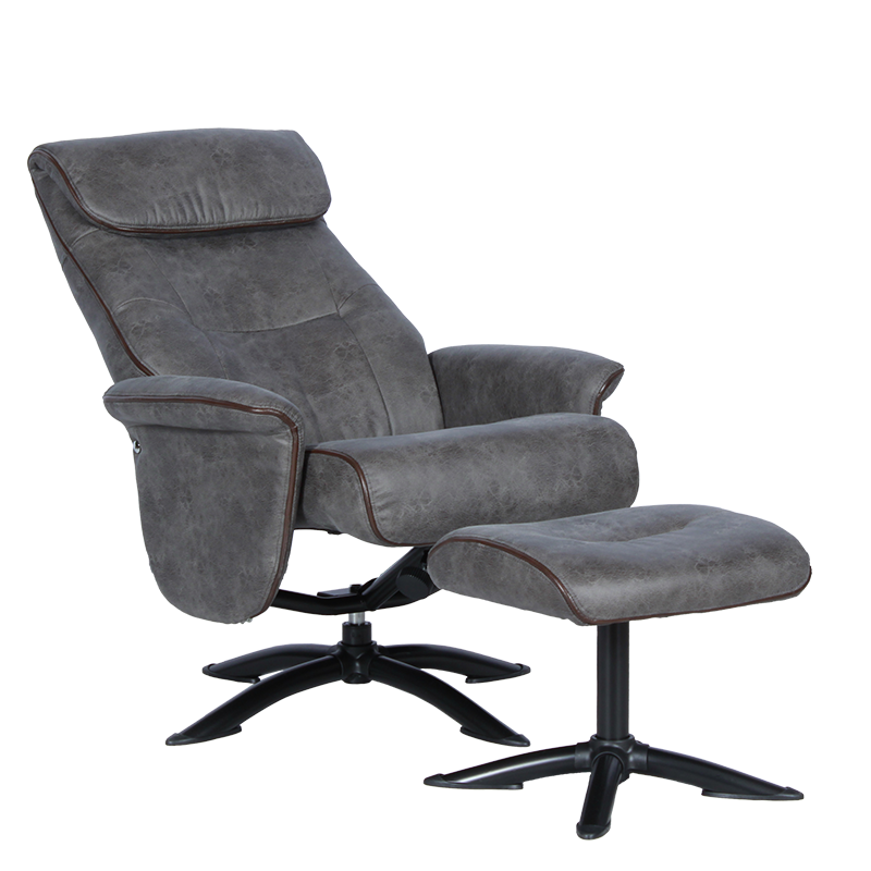 Кресло с табуретка EMA – сиво