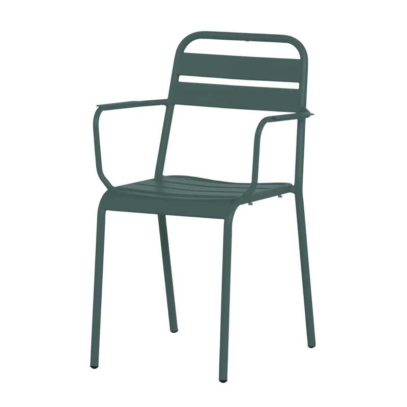 Метален градински стол ZAMFARA – тъмнозелен