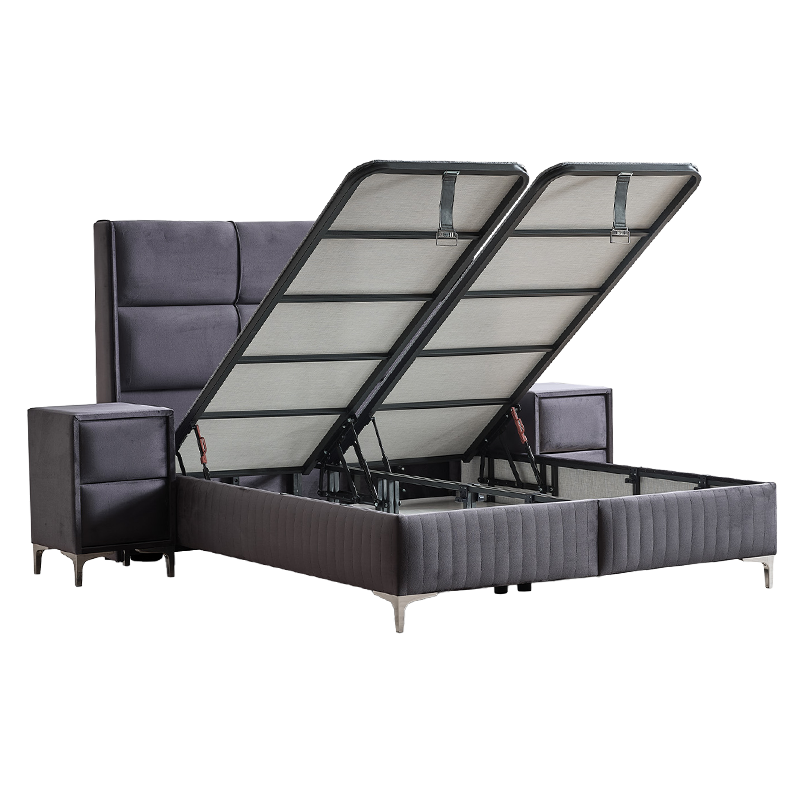 Тапицирана спалня с матрак BELLA 160 x 200 – антрацит 29