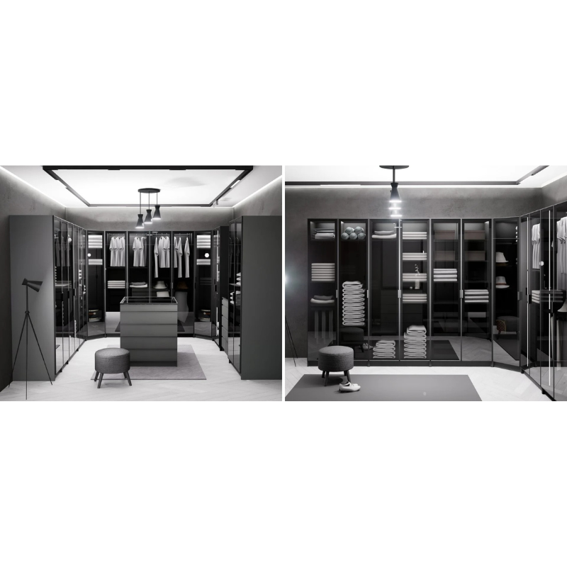 Ъглов гардероб YORK – графит