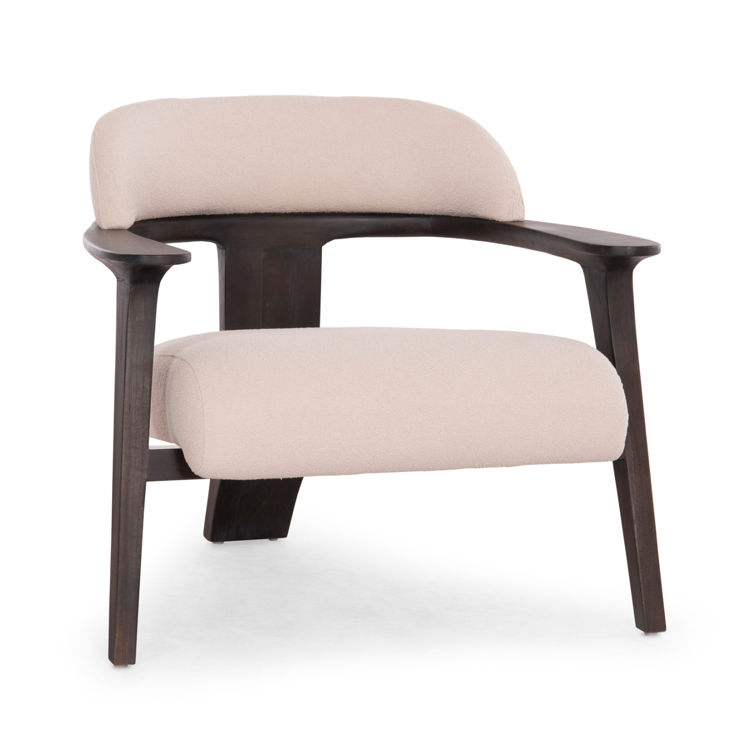 Кресло цвят кремав-натурал