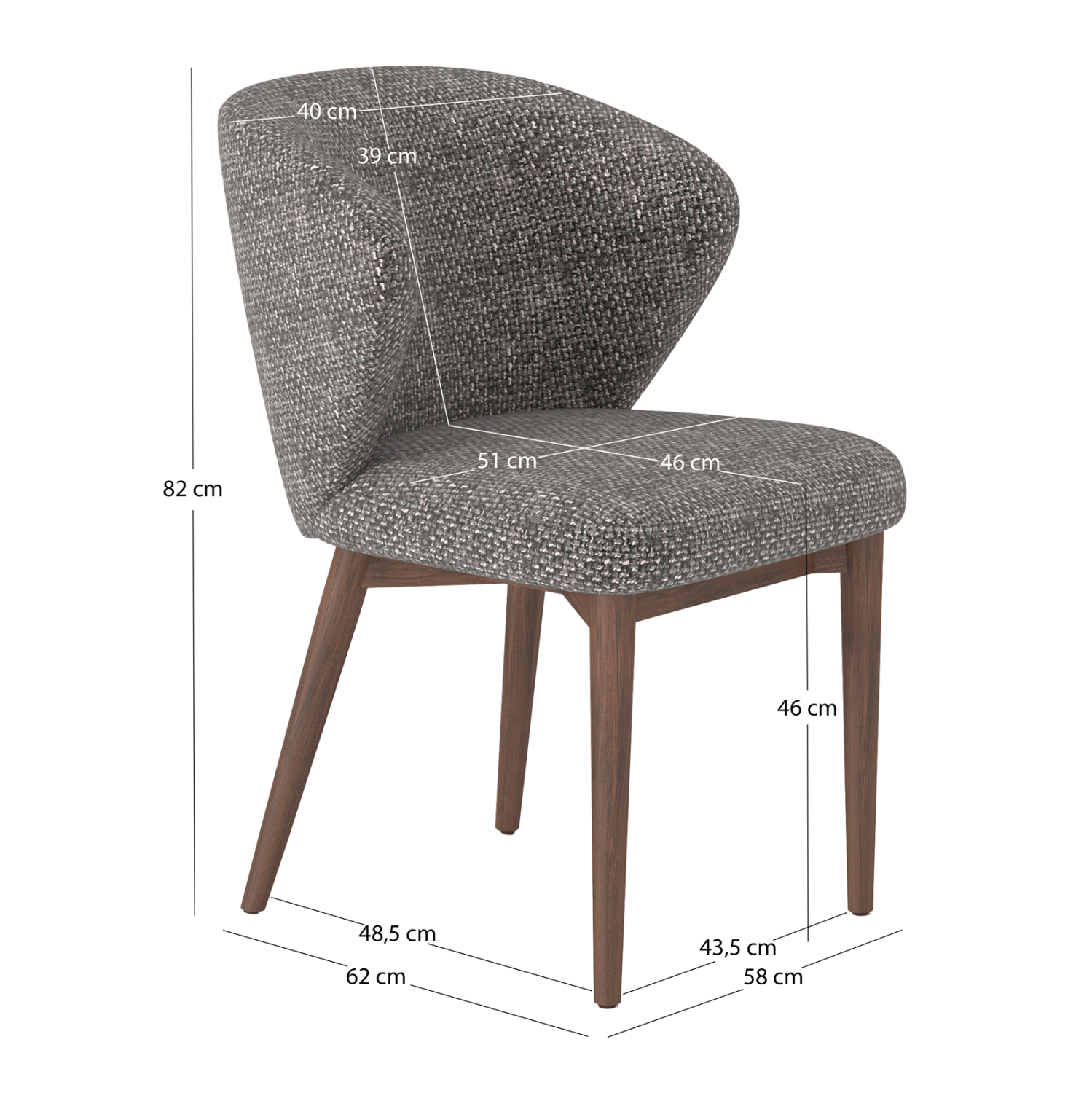 Стол – цвят сив-орех