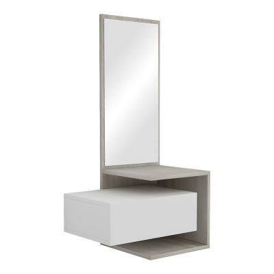 Стенна тоалетка цвят бял-сонома