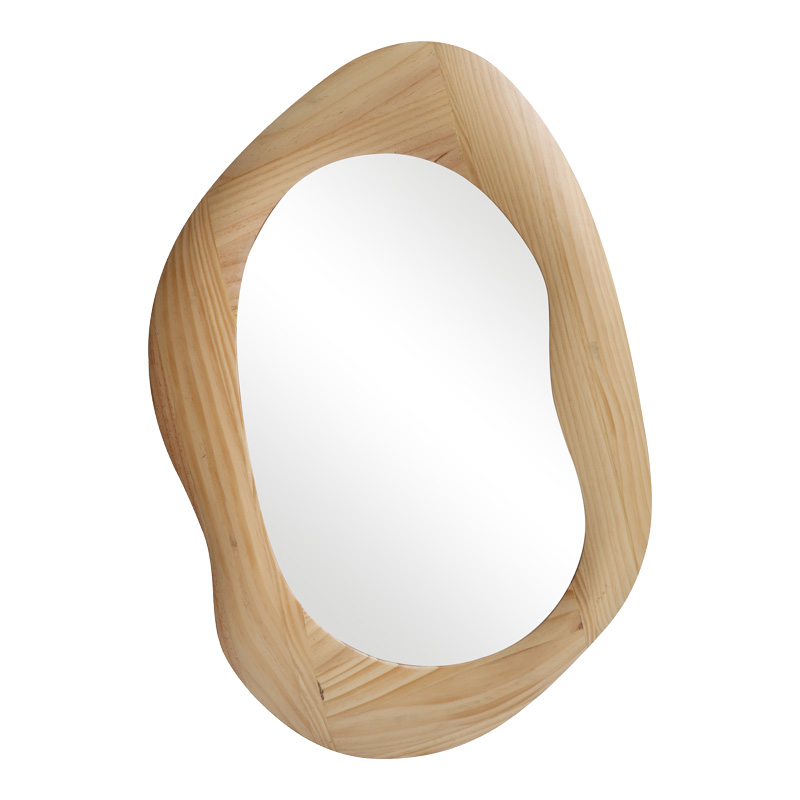 Холна кръгла маса цвят натурал Огледало – натурал