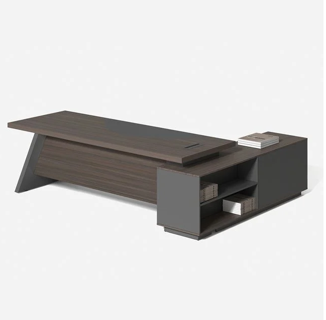 Бюро ляв ъгъл цвят орех-сив