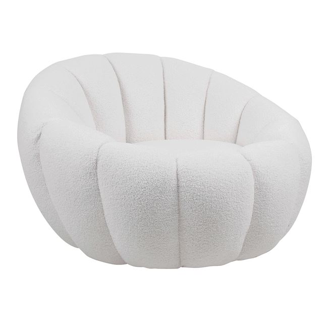Кресло букле бял цвят