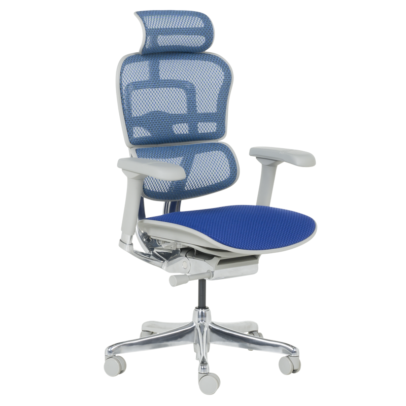 Ергономичен стол - сива рамка - син Ергономичен стол ERGOHUMAN ELITE 2 – сива рамка – син