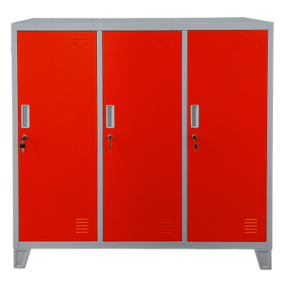 Метален шкаф Carmen CR-1603 E JZ - сив-червен