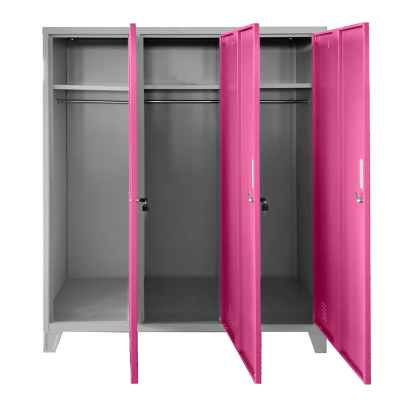 Метален шкаф Carmen CR-1604-3 JZ - сив / розов