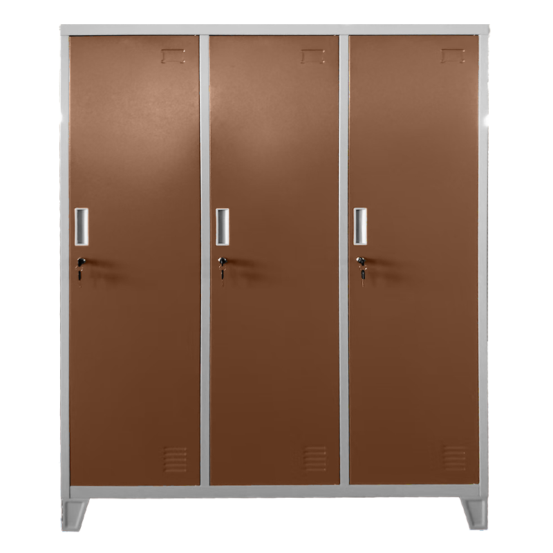 Метален шкаф Carmen CR-1604-3 JZ - сив / светлокафяв