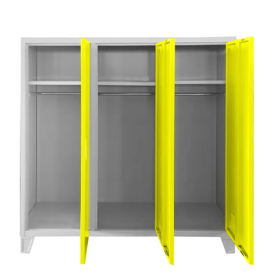 Метален шкаф Carmen CR-1605-3 JZ - сив / патешко жълт