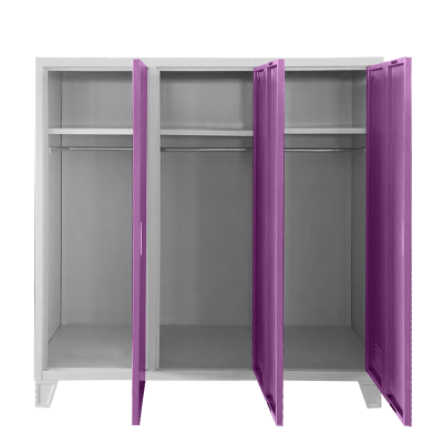 Метален шкаф Carmen CR-1605-3 JZ - сив / светлолилав