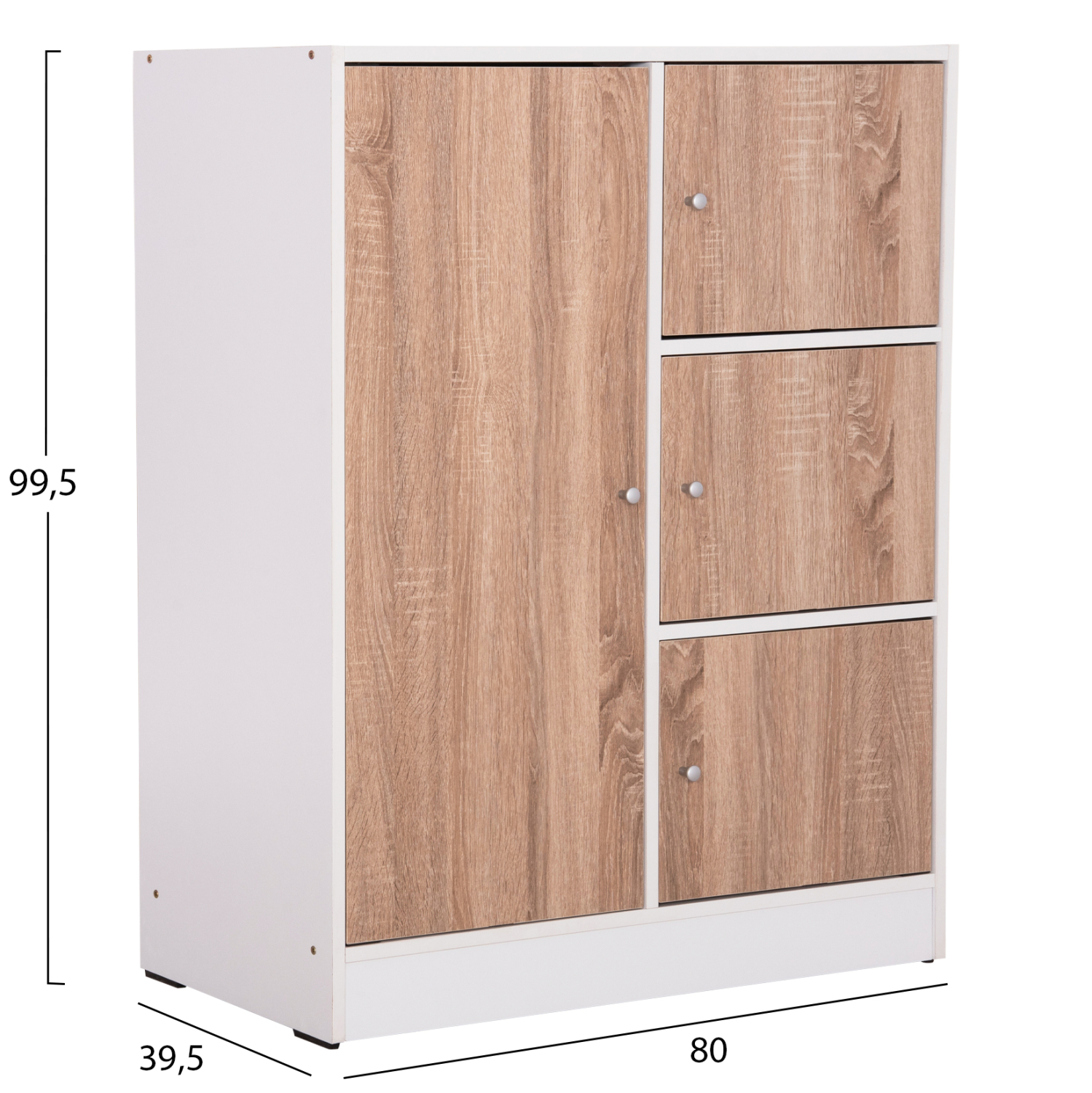 Шкаф цвят дъб сонама-бял