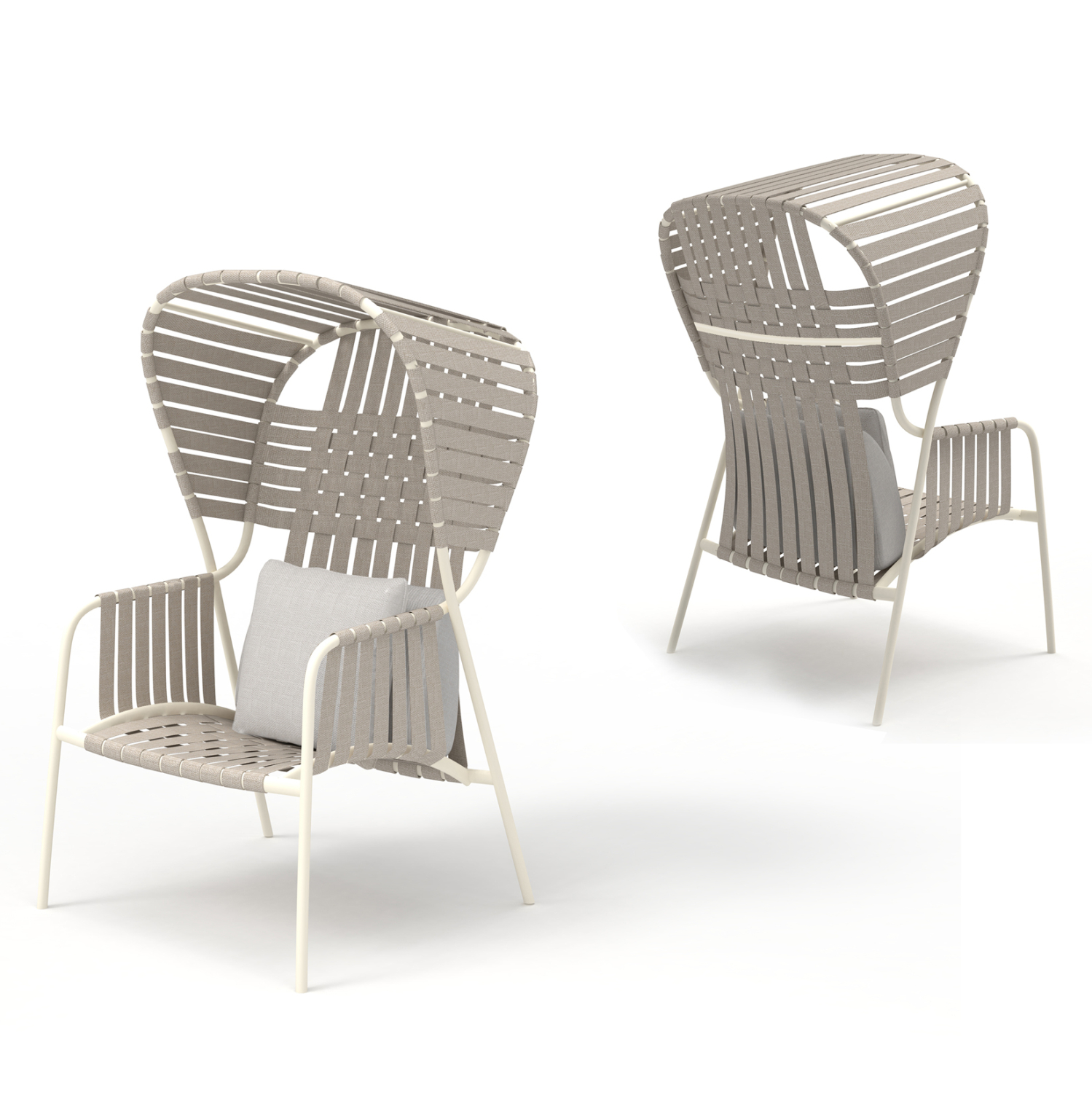 Кресло цвят слонова кост