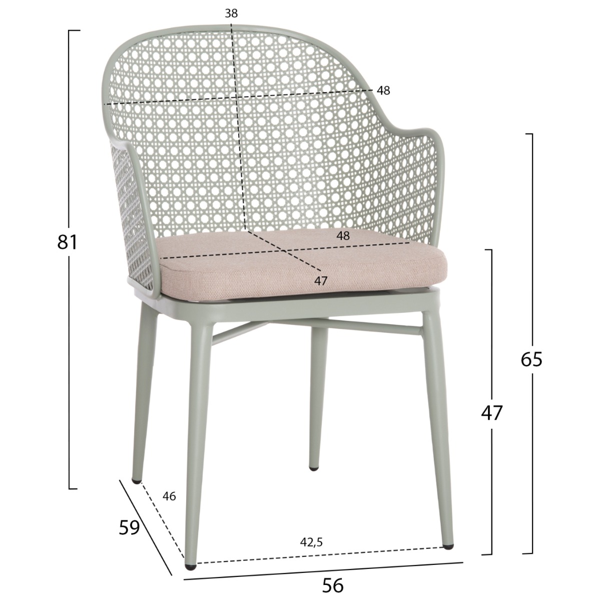 Кресло цвят шам фъстък