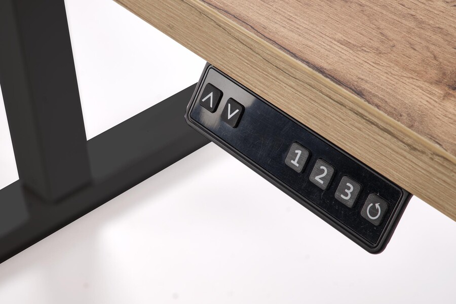 Бюро с регулируема височина – Артисан дъб/Черен