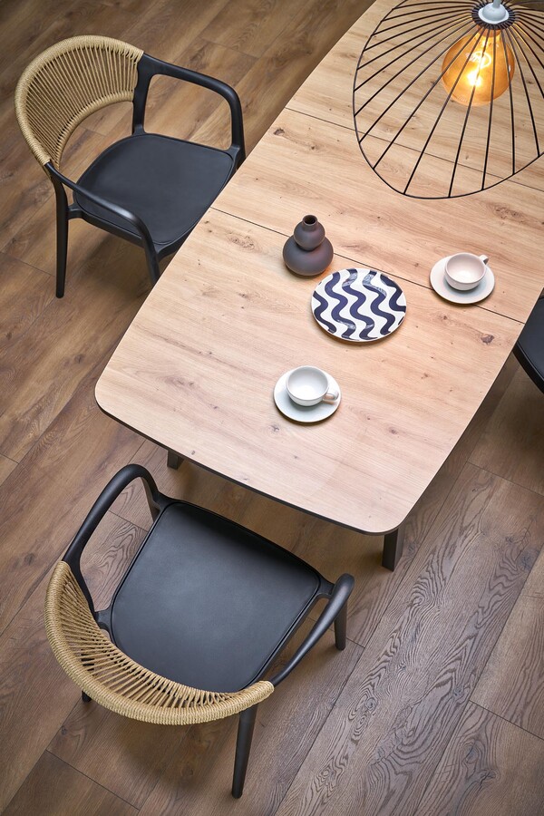 Разтегателна маса 130/170×80 – дъб занаятчия/черно