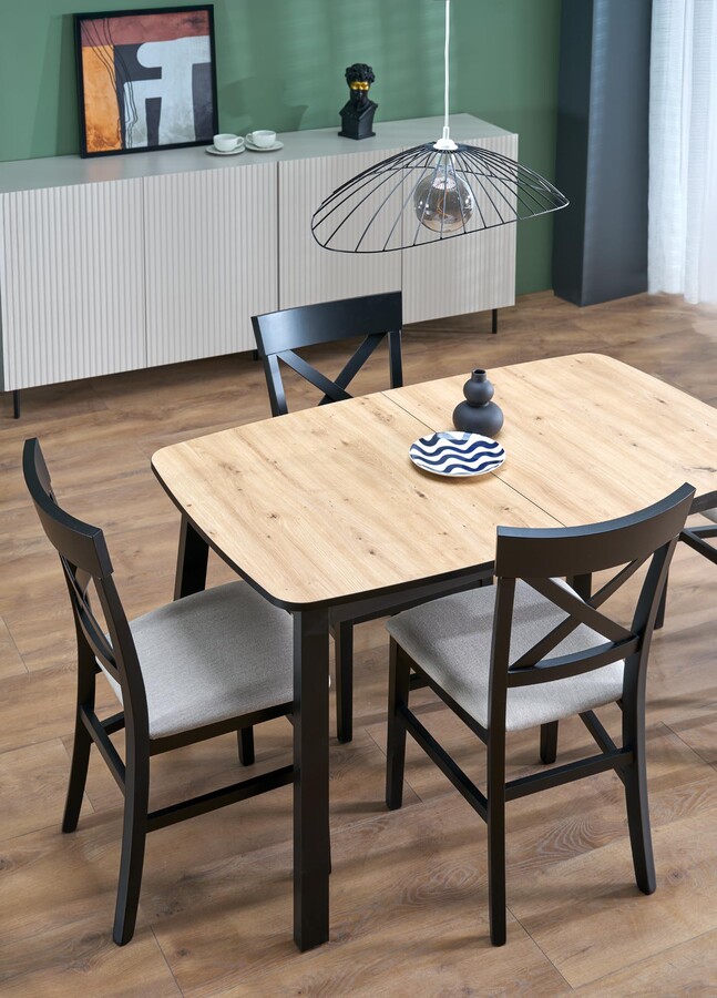 Разтегателна маса 130/170×80 – дъб занаятчия/черно