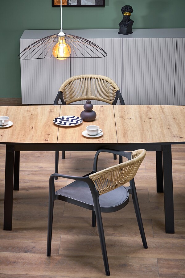 Разтегателна маса 130/170×80 – дъб занаятчия/черно