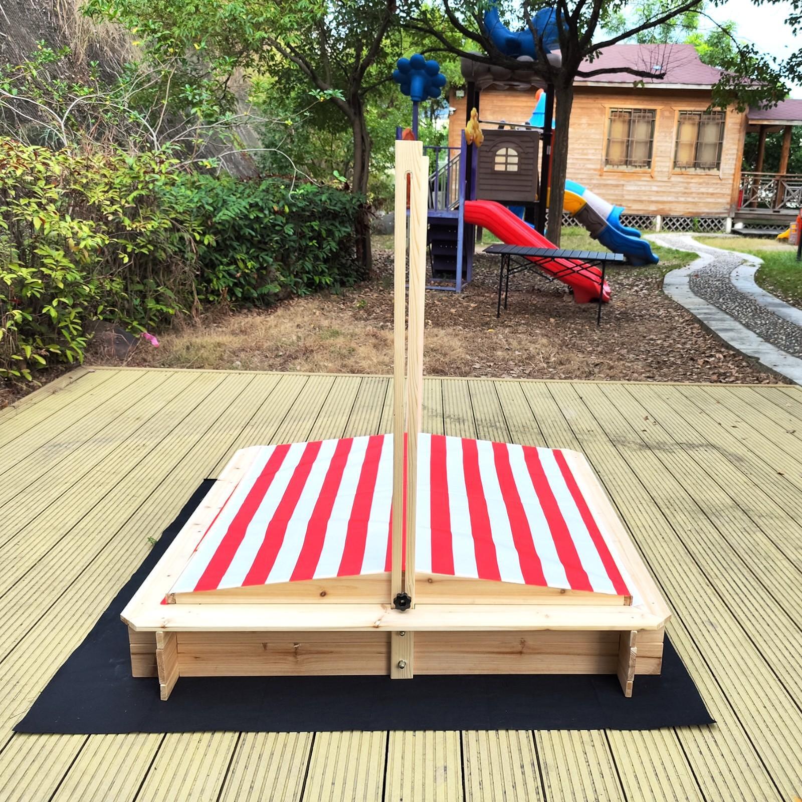 Детски Пясъчник GINGER HOME с Регулируем Покрив с UV Защита