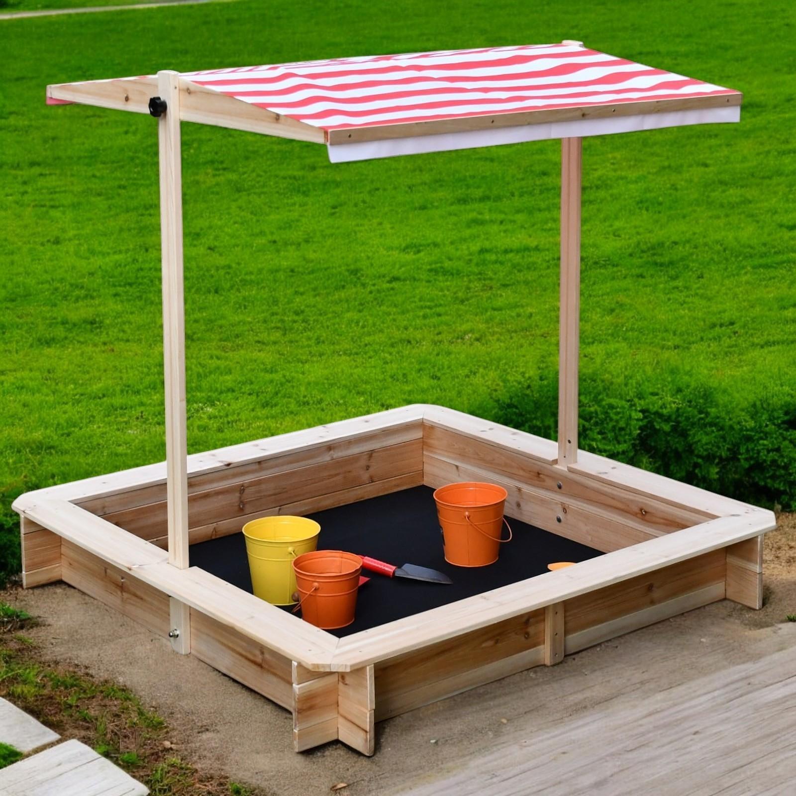 Детски Пясъчник GINGER HOME с Регулируем Покрив с UV Защита