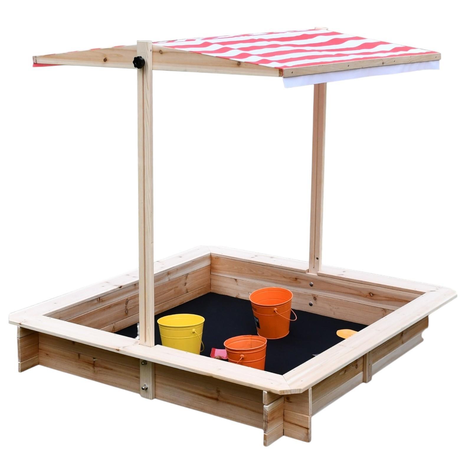 Детски Пясъчник GINGER HOME с Регулируем Покрив с UV Защита
