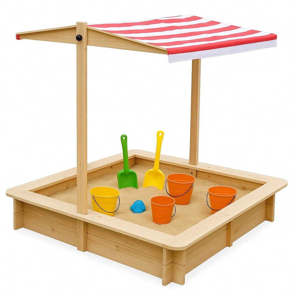 Детски Пясъчник GINGER HOME с Регулируем Покрив с UV Защита