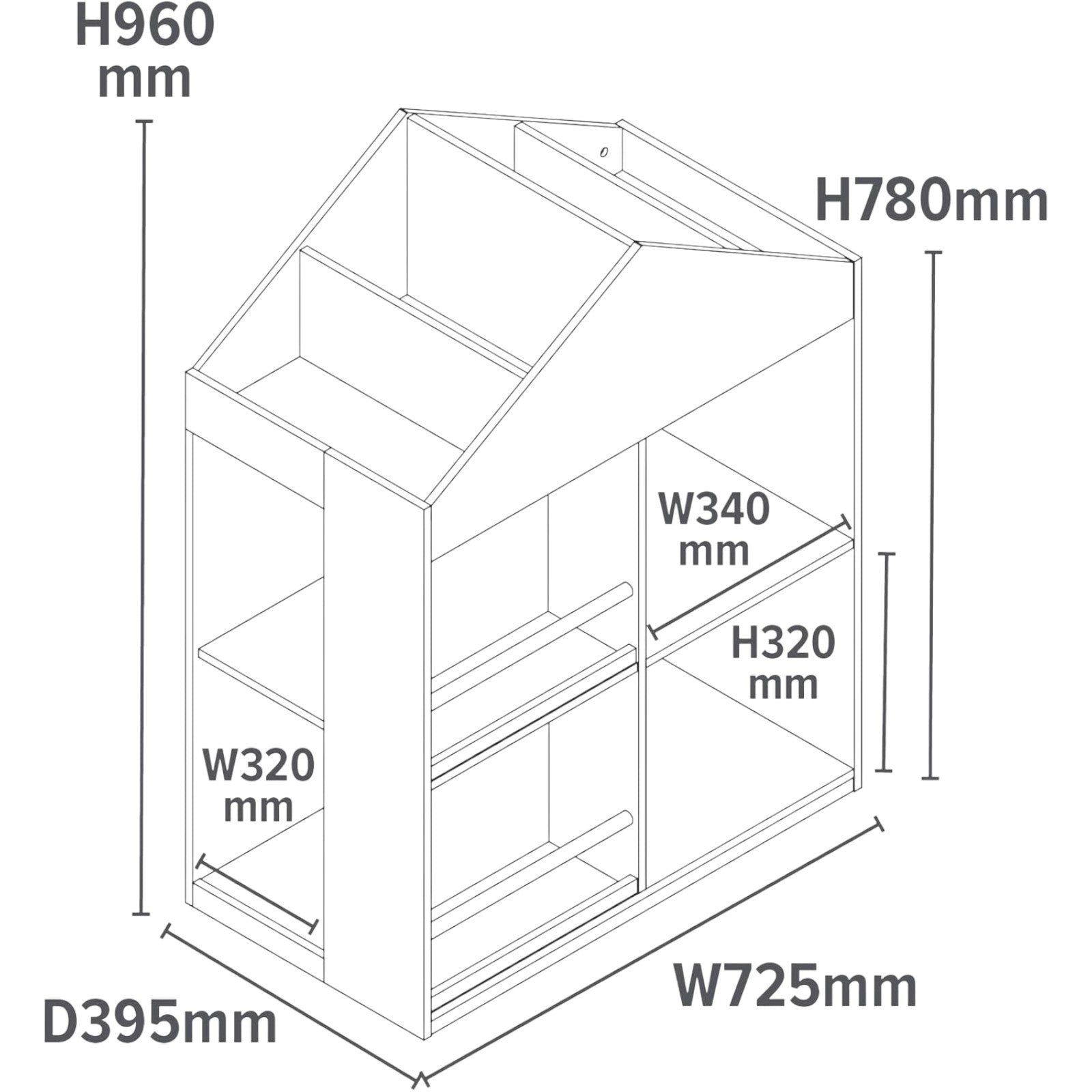 Детска Етажерка за Играчки и Книги GINGER HOME