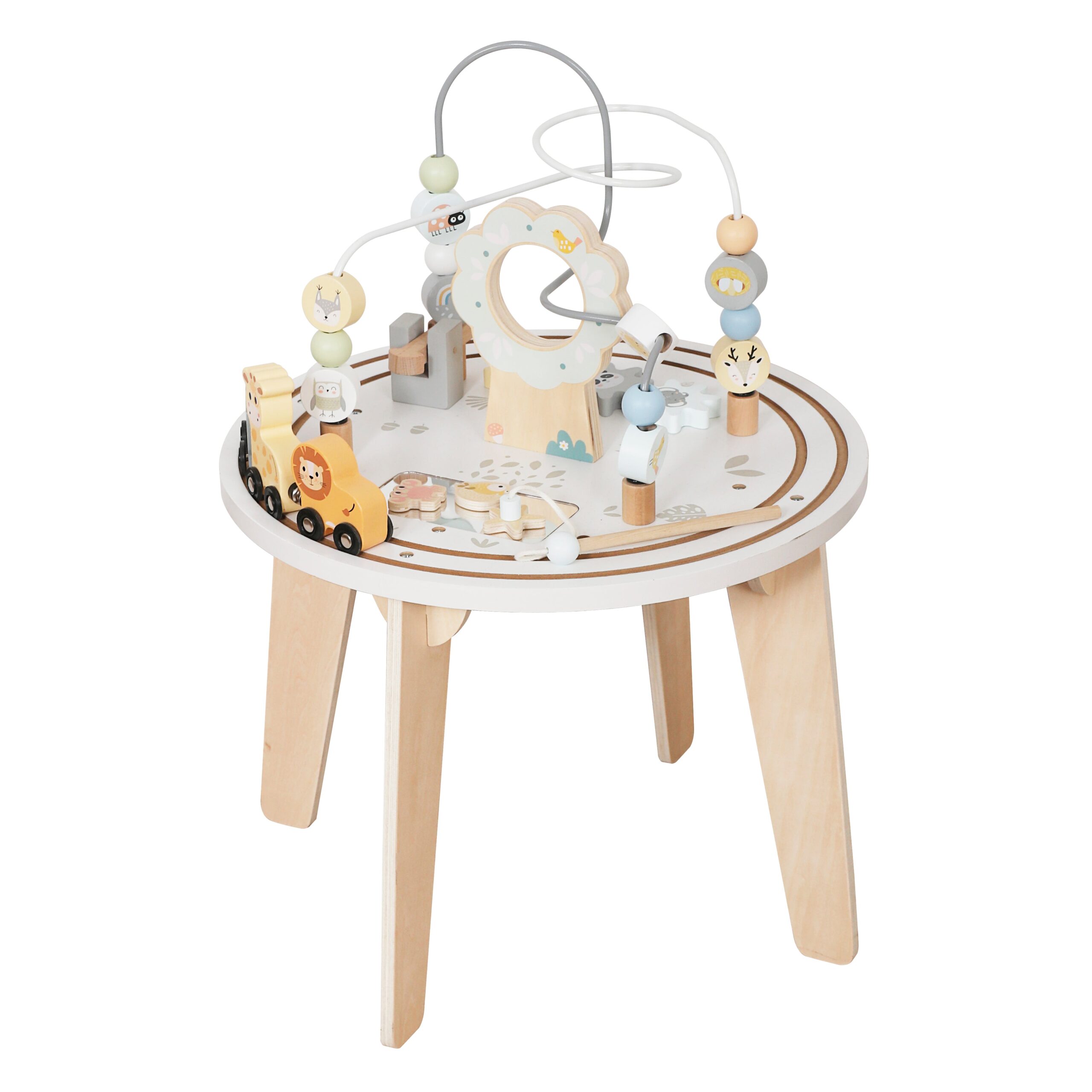 Детска Дървена Образователна Маса с Лабиринт и Мъниста GINGER HOME