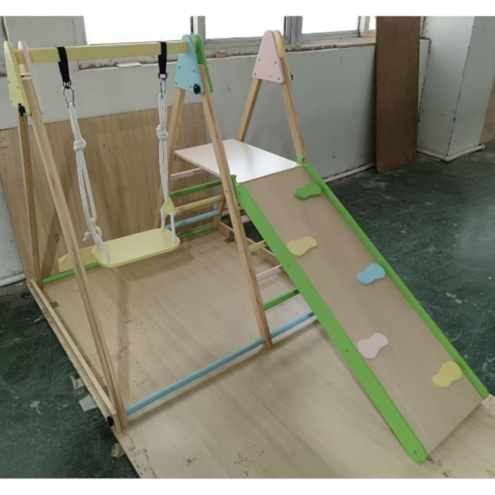 Детски Дървен Комплект GINGER HOME 4 в 1 – Люлка