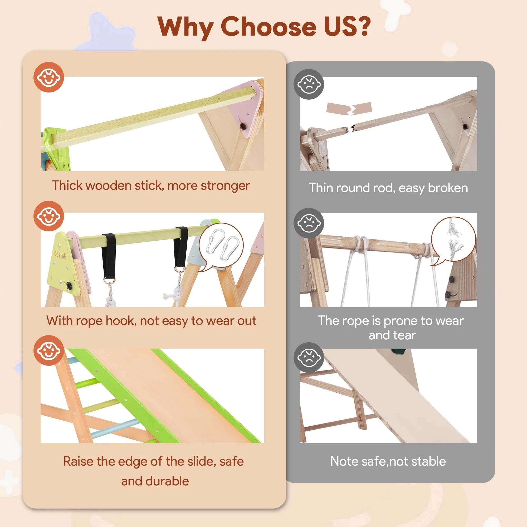 Детски Дървен Комплект GINGER HOME 4 в 1 – Люлка