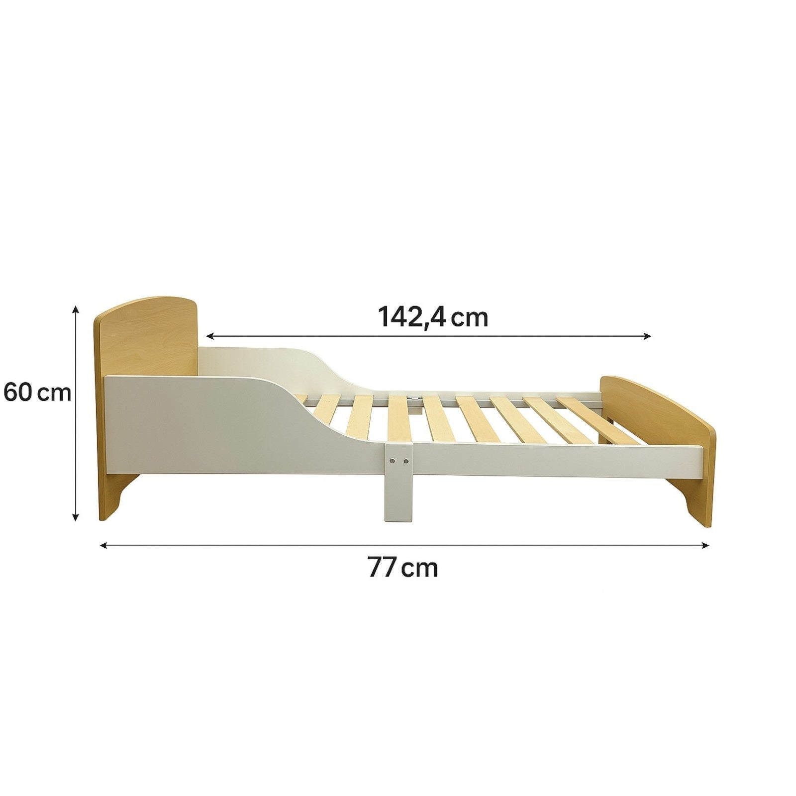 Детско Дървено Легло със Защита и Подматрачна Рамка 140/70 см – GINGER HOME